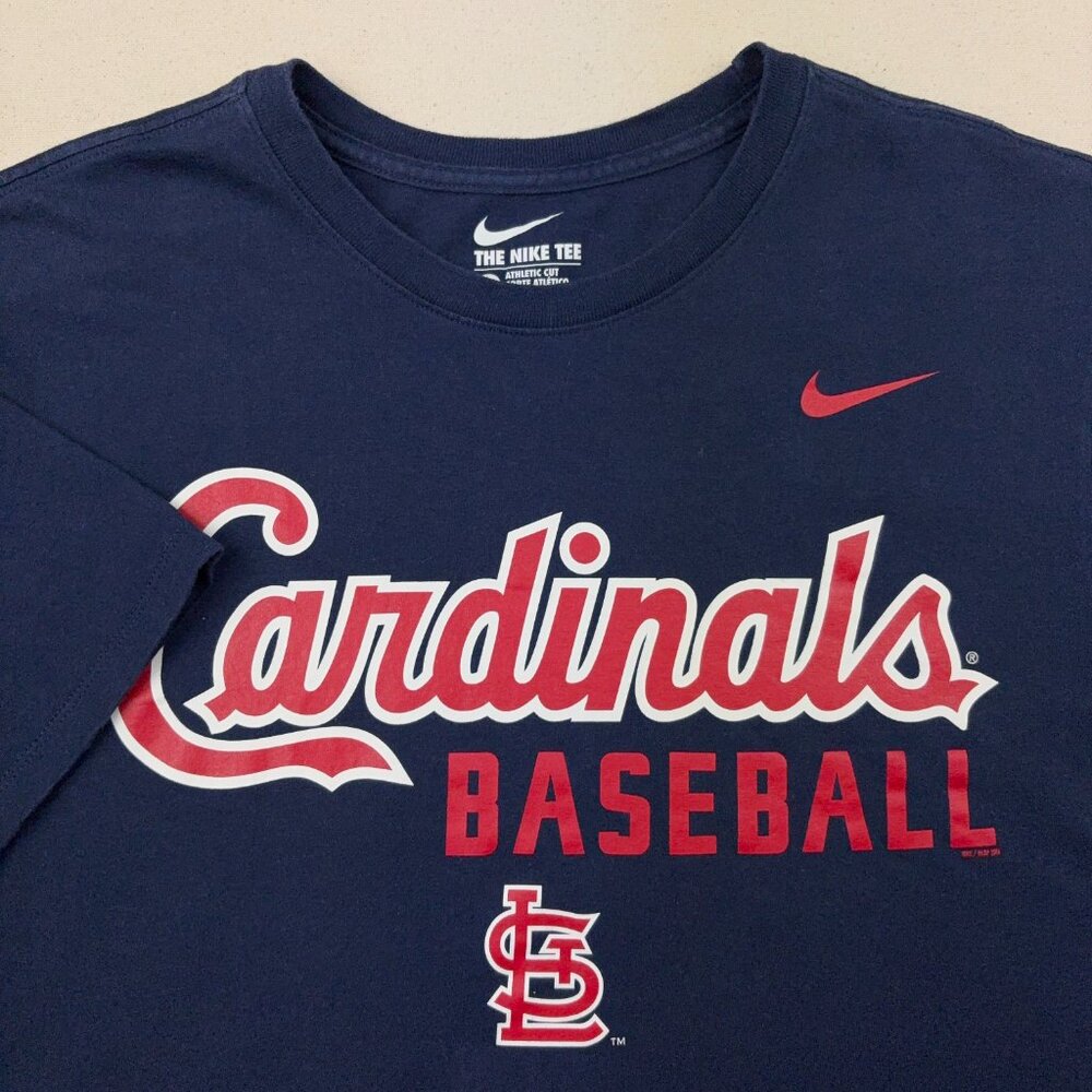 St Louis Nike Tee Shirt MLB Cardinals Nation Baseball Athletic Cut STL MO Mens L